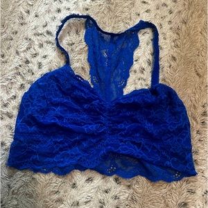 PINK Victoria's Secret Royal Blue Lace Racerback Bralette